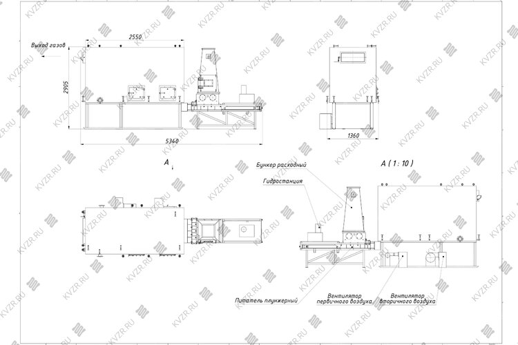 Чертеж котла 630 кВт на щепе